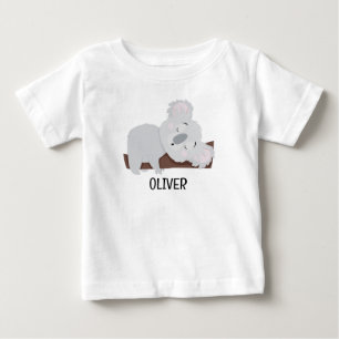 Personalised Cute Grey Koala Bear  Baby T-Shirt