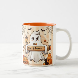 Personalised Cute Halloween Ghost Teacher Mug