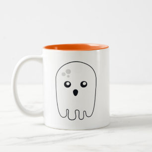 Personalised Cute Halloween Ghost Two-Tone Coffee Mug