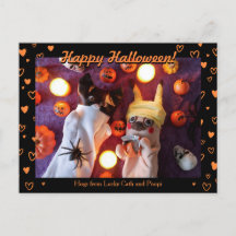Personalised Cute Halloween Orange Hearts Photo