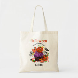 Personalised Cute Halloween Trick or Treat Tote Ba