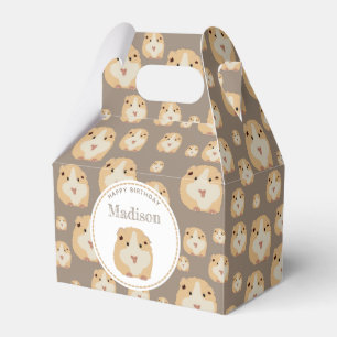 Personalised Cute Hamster Pattern Birthday Party Favour Box