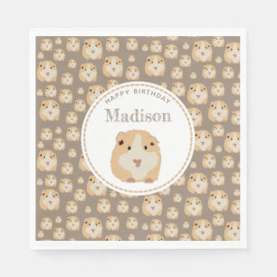 Personalised Cute Hamster Pattern Birthday Party Napkin