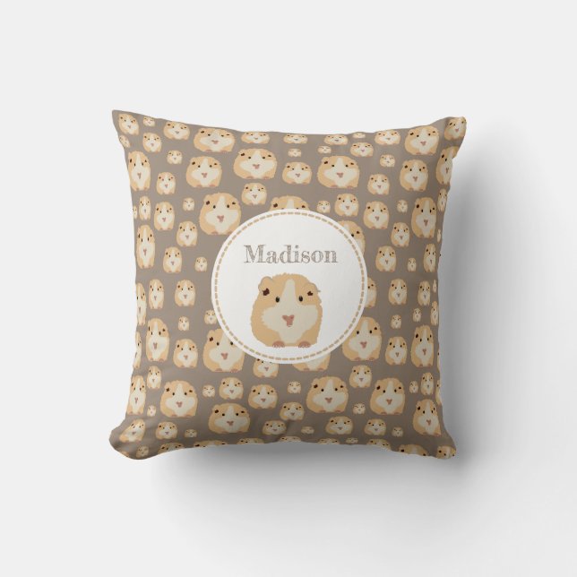 Personalised Cute Hamster Pattern Cushion (Front)