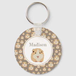 Personalised Cute Hamster Pattern  Key Ring