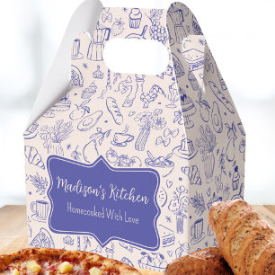 Personalised Cute Hand Drawn Food Favour Box