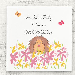 Personalised Cute Hedgehog Baby shower Napkin