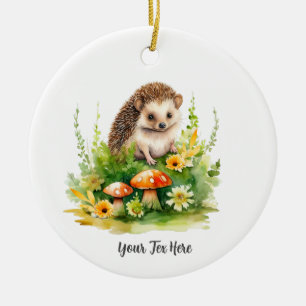Personalised Cute Hedgehog Ceramic Tree Decoration