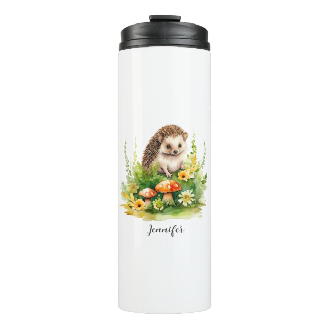 Personalised Cute Hedgehog Thermal Tumbler (Front)
