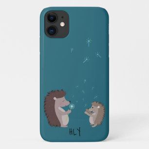 Personalised Cute Hedgehogs With Dandelions Case-Mate iPhone Case