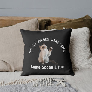 Personalised Cute Hero Cat Dad Father's Day Funny Cushion