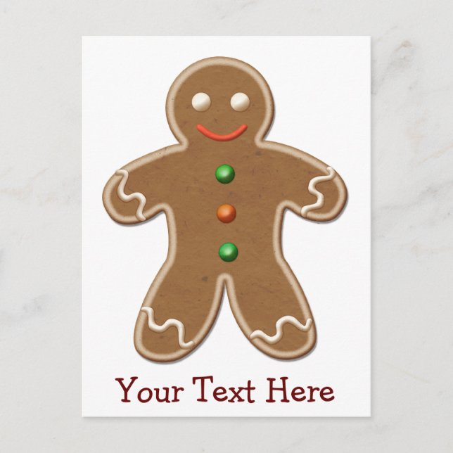 Personalised Cute Holiday Gingerbread Man (Front)