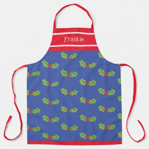 Personalised Cute Holly & Berries Christmas Apron