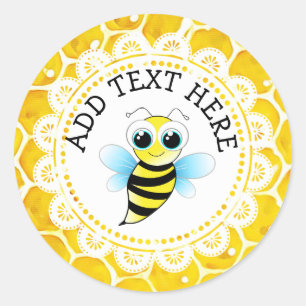 Personalised  Cute Honeybee Honeycomb Stickers