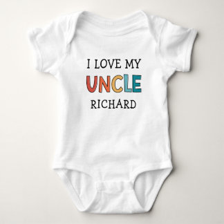 Personalised Cute I Love My Uncle Best Uncle Retro Baby Bodysuit