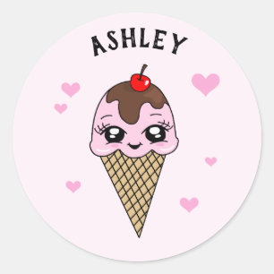 Personalised Cute Ice Cream Stickers