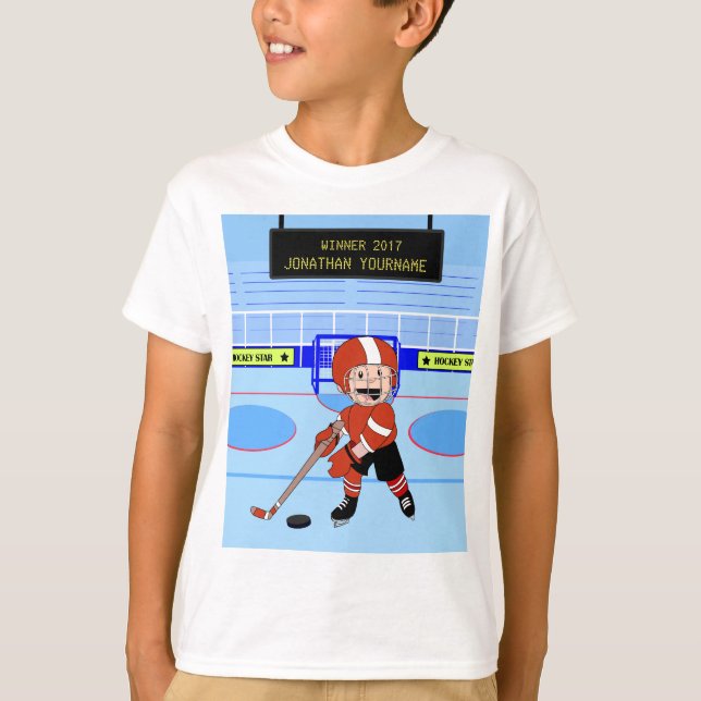 Personalised Cute Ice Hockey star T-Shirt (Front)