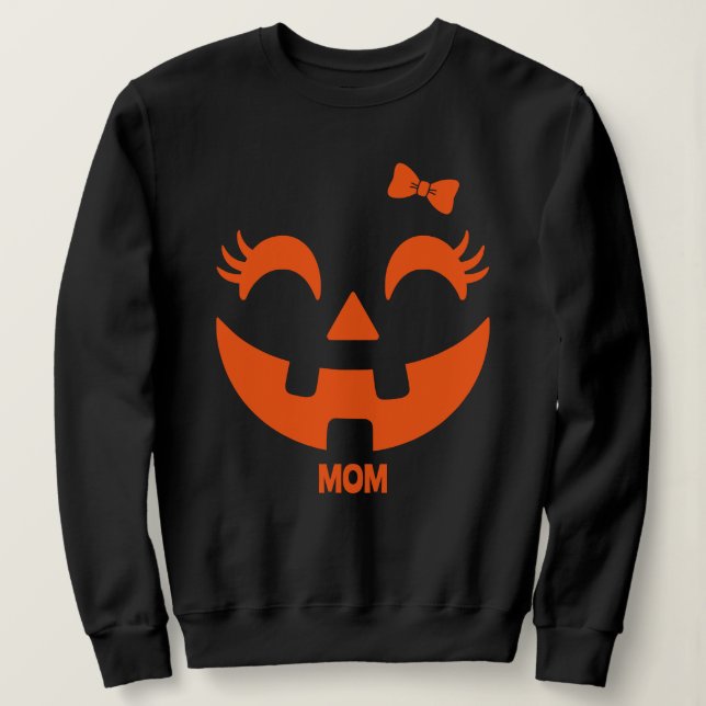 Personalised Cute Jack O' Lantern Face  Sweatshirt (Design Front)