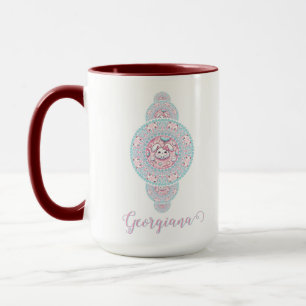 Personalised Cute Kawaii Bunny Ornamental Mandala Mug