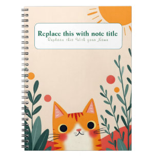 Personalised Cute Kawaii Cat Notebook