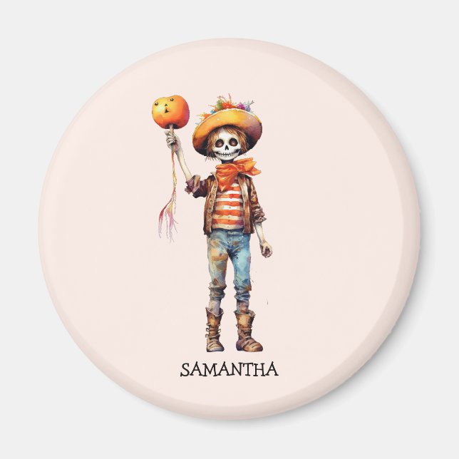 Personalised Cute Kid Zombie Halloween (3) Magnet (Front)