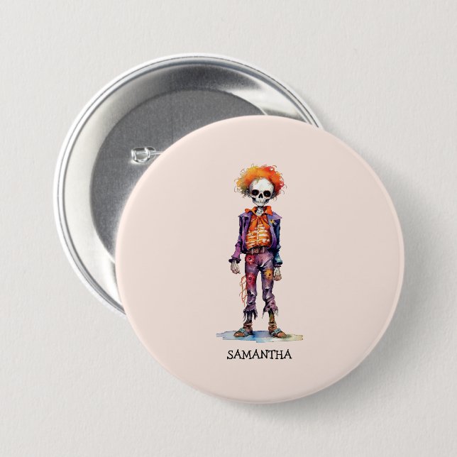 Personalised Cute Kid Zombie Halloween (6) 7.5 Cm Round Badge (Front & Back)