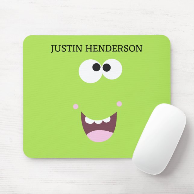 Personalised Cute Kids Monster Mouse Pad/Desk Mat Pad (With Mouse)