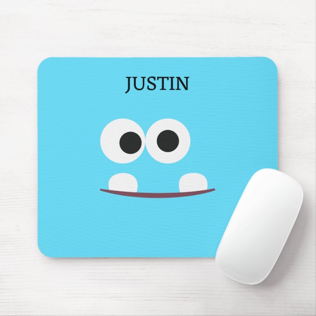 Personalised Cute Kids Monster Mouse Pad/Desk Mat Pad (With Mouse)