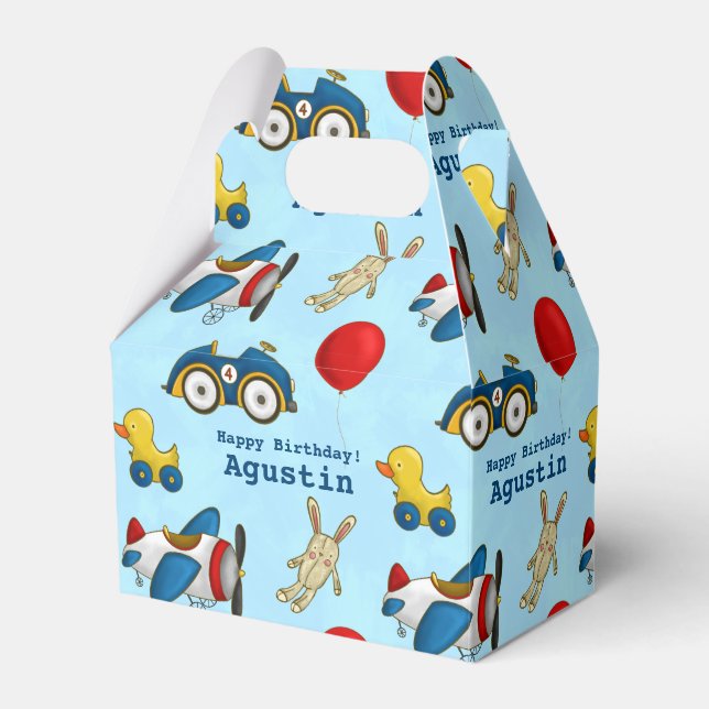 Personalised Cute Kids Toys Pattern Favour Box (Front Side)