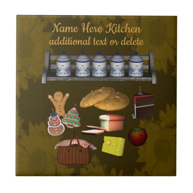 Personalised Cute Kitchen Design Tile (Front)
