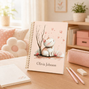 Personalised Cute Kitten with Hearts Planner