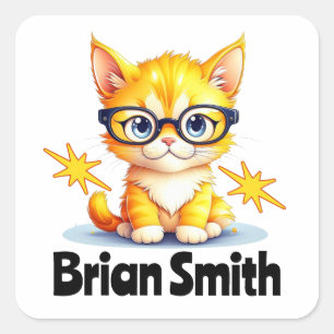 Personalised cute kitty stickers