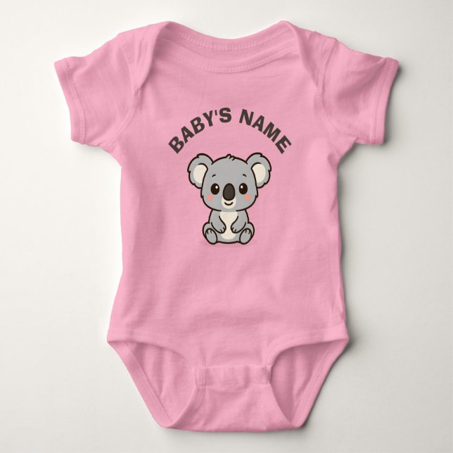 Personalised Cute Koala Baby Bodysuit (Front)