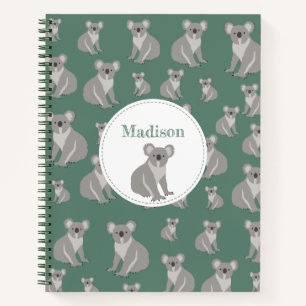 Personalised Cute Koala Pattern  Notebook