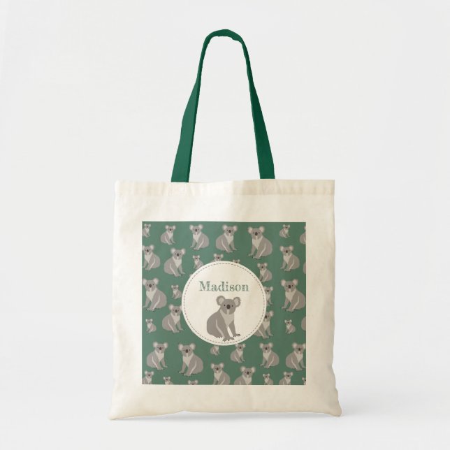 Personalised Cute Koala Pattern  Tote Bag (Front)