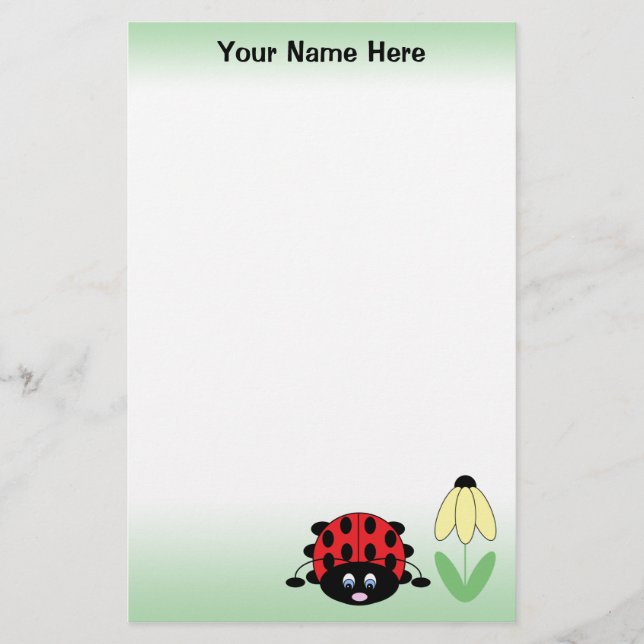 Personalised Cute Ladybug Stationery (Front)