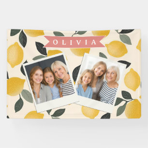Personalised Cute Lemon Pattern Fresh Summer Banner