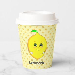 Personalised Cute Lemon & Star Pattern Paper Cups