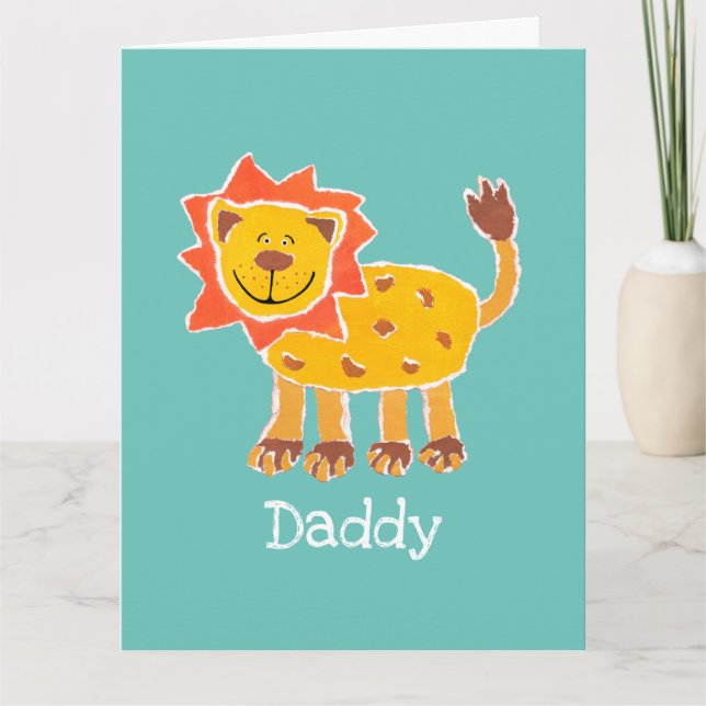 Personalised Cute Lion Father's Day Card (Front)