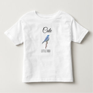 Personalised Cute Little Blue Bird Design Toddler T-Shirt