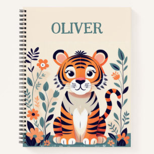 Personalised Cute Little Tiger Notebook