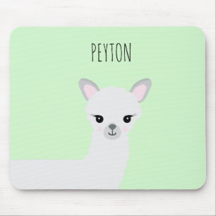 Personalised cute llama illustration mouse pad
