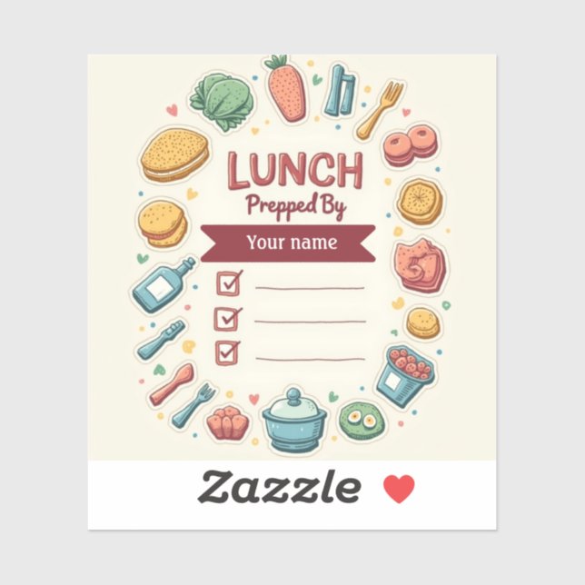 Personalised Cute Lunch Checklist for Kids (Sheet)