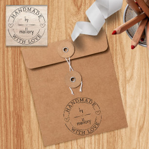💌 Personalised Cute Made With Love  Rubber Stamp
