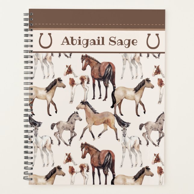 Personalised Cute Mares and Foals Horse Planner (Front)