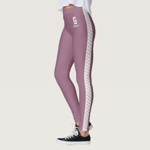 Personalised Cute Mauve Neutral Pattern Monogram Leggings
