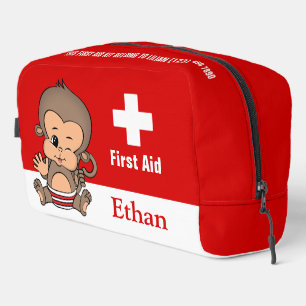 Personalised Cute Monkey First Aid Kit Bag