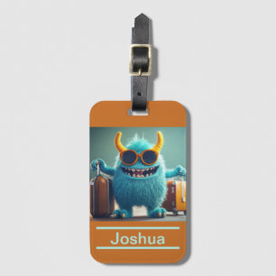 Personalised Cute Monster Custom Name for Kids Luggage Tag