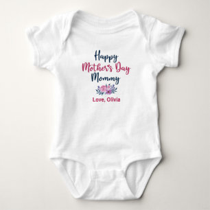 Personalised Cute Mother's Day with Baby Name Bodysuit