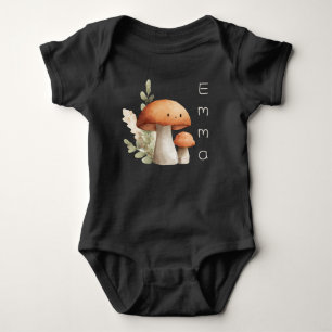 Personalised Cute Mushroom Baby Bodysuit